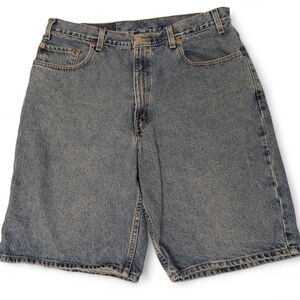 LEVIS Cotton Denim Loose Shorts 560 Medium Blue Authentic Red Tag Vintage 36